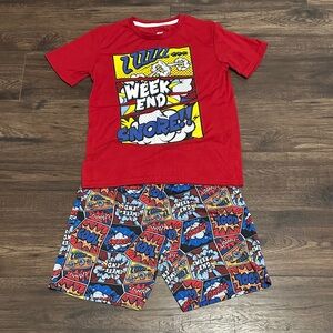 Max & Olivia Red & Blue “Weekend” Pajama Set